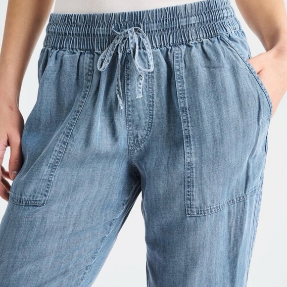 Dynamite| Casual Chambray Blue Relaxed Drawstring Joggers Sz S - Picture 1 of 6